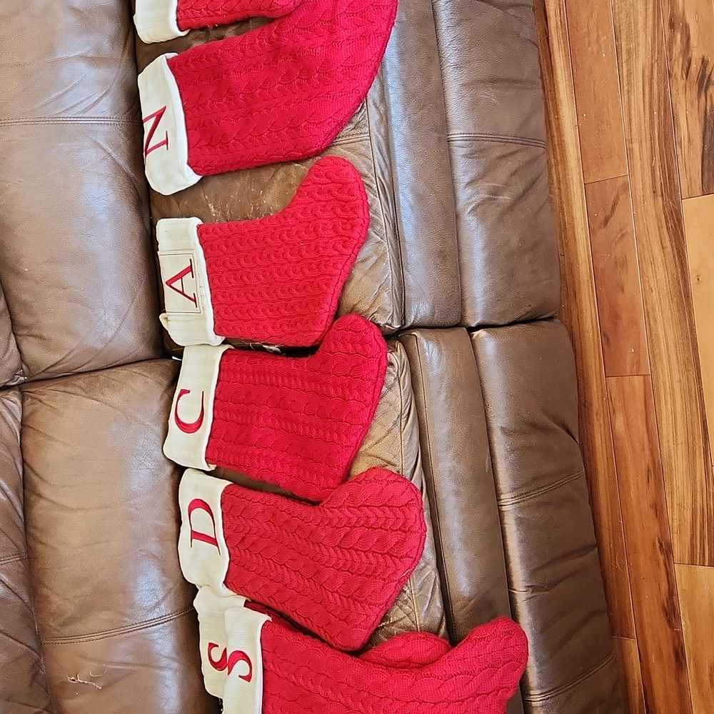 Various Christmas stockings with initials on them, selling separately. - Picture 2 of 8